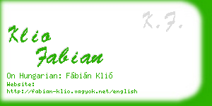 klio fabian business card